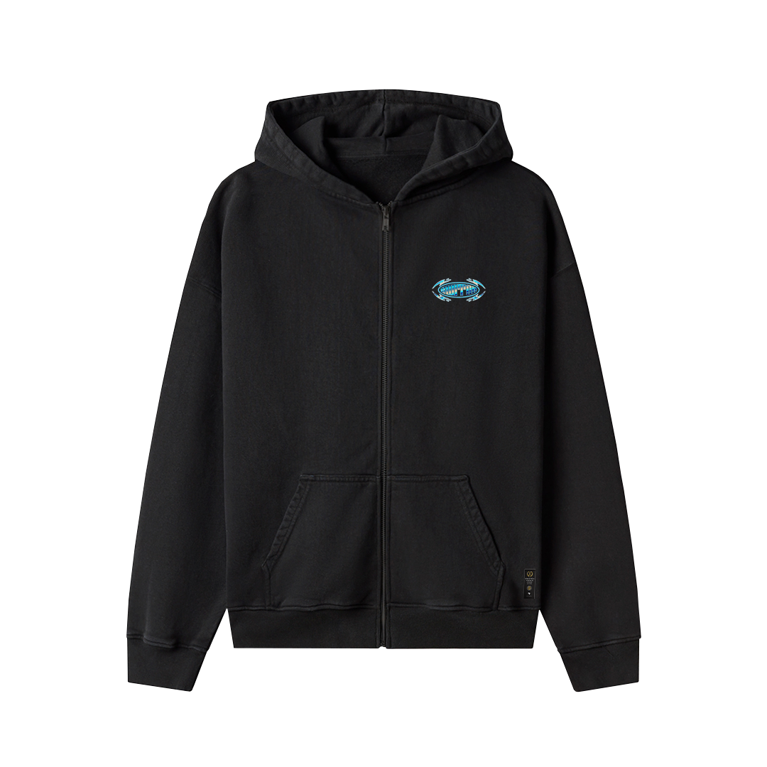 Moletom Canguru com Zíper - Thunder Azul Metálico
